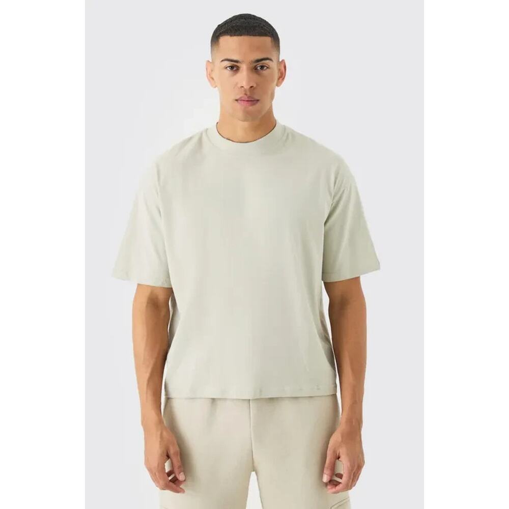 Boohoo Man Oversized Extended Neck Boxy Short Sleeve T-shirt Size Large